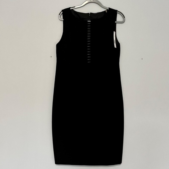 Elie Tahari Doreen Ladder Stitch-Inset Dress - Picture 4 of 5